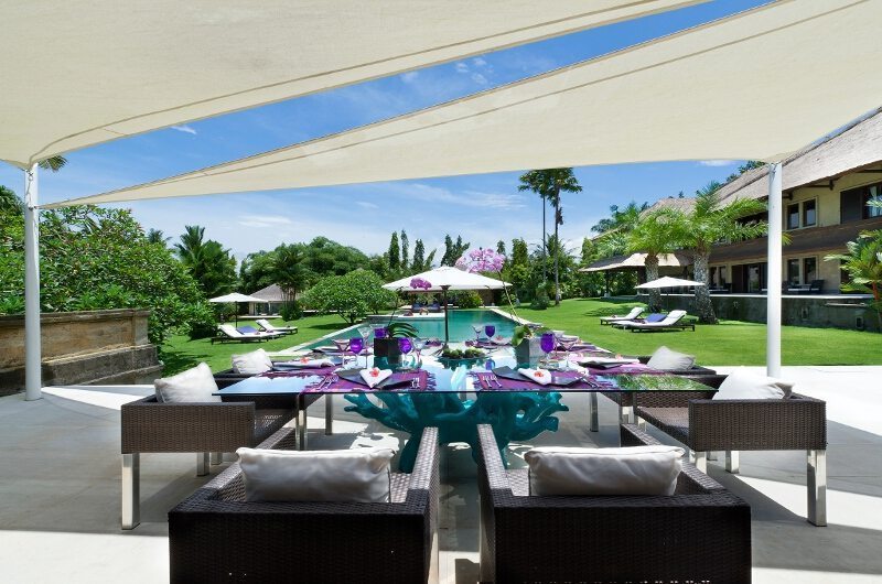 Chalina Estate Pool Side Dining, Canggu | 6 Bedroom Villas Bali