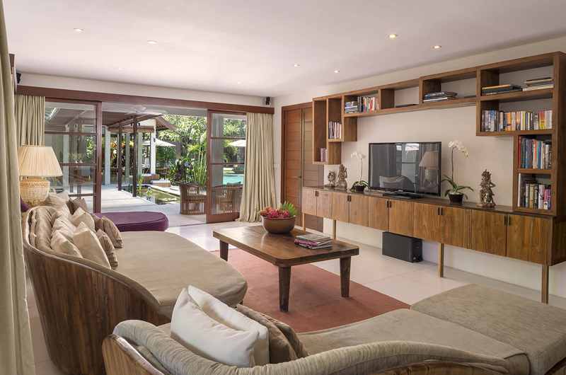 Lataliana Villas Lounge Area with TV, Seminyak | 6 Bedroom Villas Bali