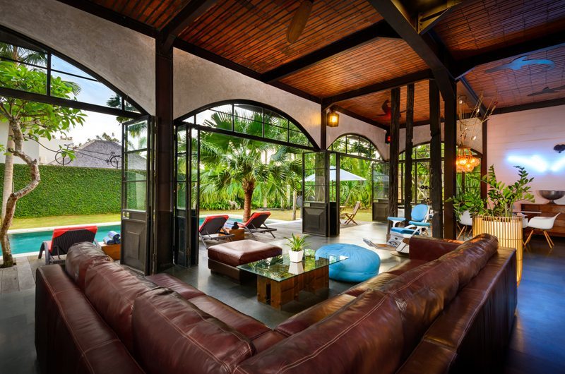 Niconico Mansion Living Area with Pool View, Petitenget | 6 Bedroom Villas Bali