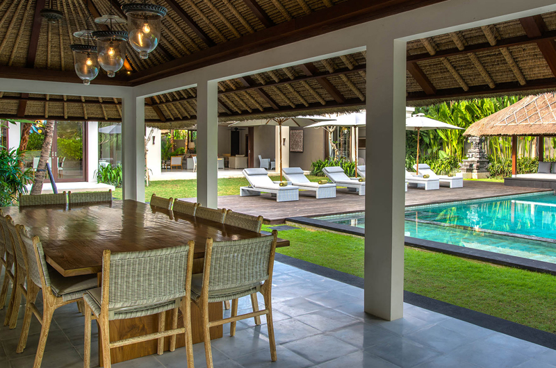 Seseh Beach Villas Dining Area with Pool View, Seseh | 6 Bedroom Villas Bali