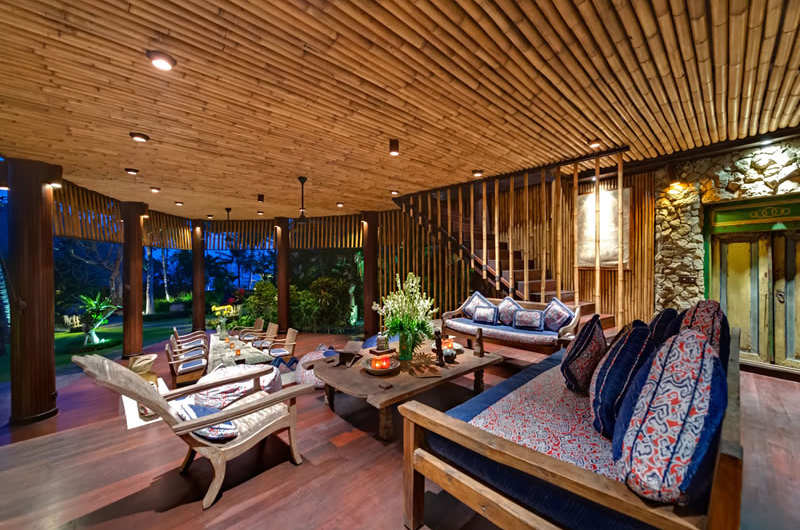 Taman Ahimsa Living Area with Up Stairs, Seseh | 6 Bedroom Villas Bali