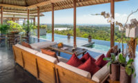 The Longhouse Indoor Living Area with Pool View, Jimbaran | 6 Bedroom Villas Bali