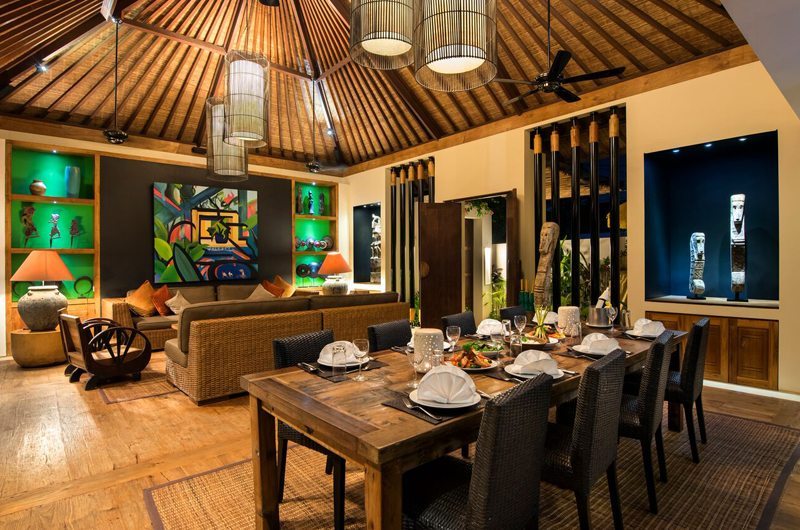 Villa Abakoi Living and Dining Area, Seminyak | 6 Bedroom Villas Bali