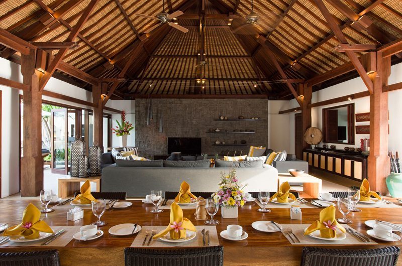 Villa Lilibel Living and Dining Area, Seminyak | 6 Bedroom Villas Bali