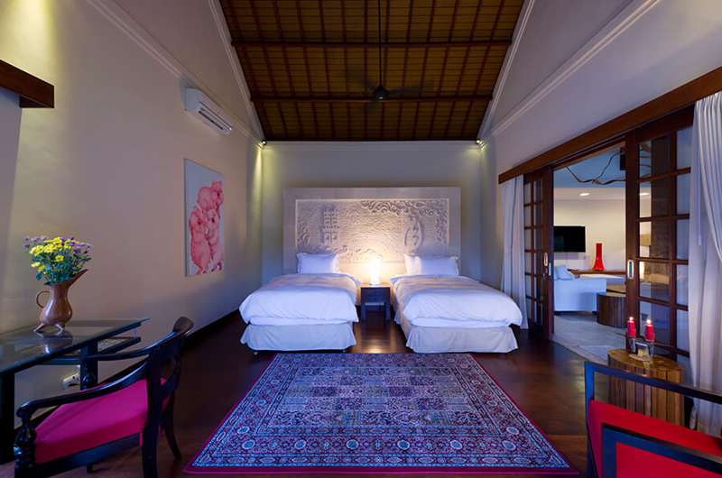 Villa San Twin Bedroom with Wooden Floor, Ubud | 6 Bedroom Villas Bali
