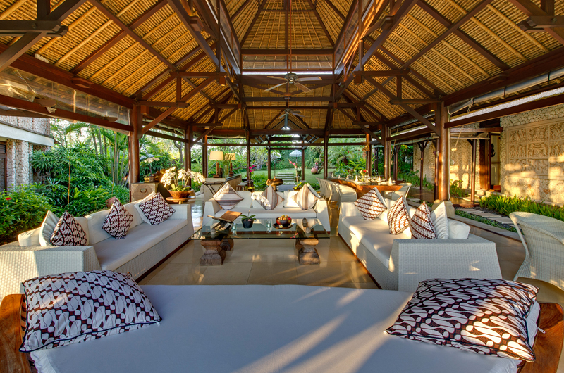 Villa Sungai Tinggi Living Area with Garden View, Pererenan | 6 Bedroom Villas Bali